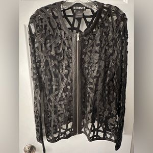 New In Transit leather jacket with lace like detail size L